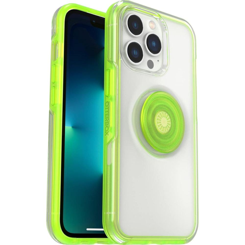 imageOtterBox iPhone 13 Pro Otter Pop Symmetry Series Case Tranquil Waters Blue Integrated PopSockets PopGrip Slim PocketFriendly Raised Edges Protect Camera ampamp ScreenLimelight ClearGreen