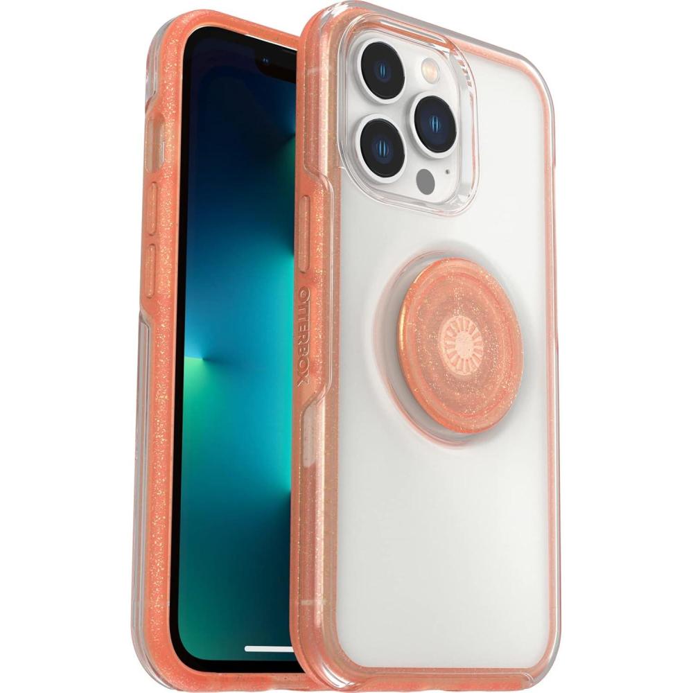 imageOtterBox iPhone 13 Pro Otter Pop Symmetry Series Case Tranquil Waters Blue Integrated PopSockets PopGrip Slim PocketFriendly Raised Edges Protect Camera ampamp ScreenMelondramtic ClearOrange