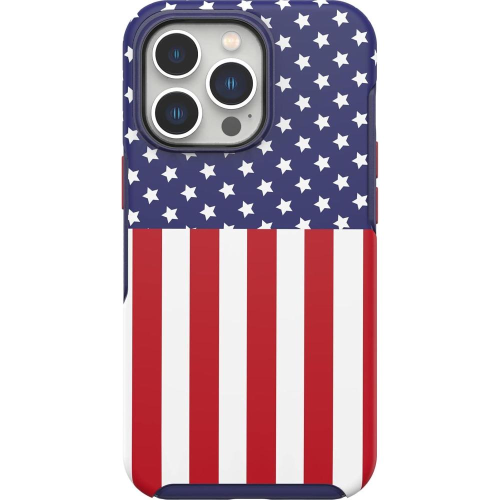 imageOtterBox iPhone 13 Pro Symmetry Series Case  American Flag UltraSleek Snaps to MagSafe Raised Edges Protect Camera ampamp ScreenAmerican Flag