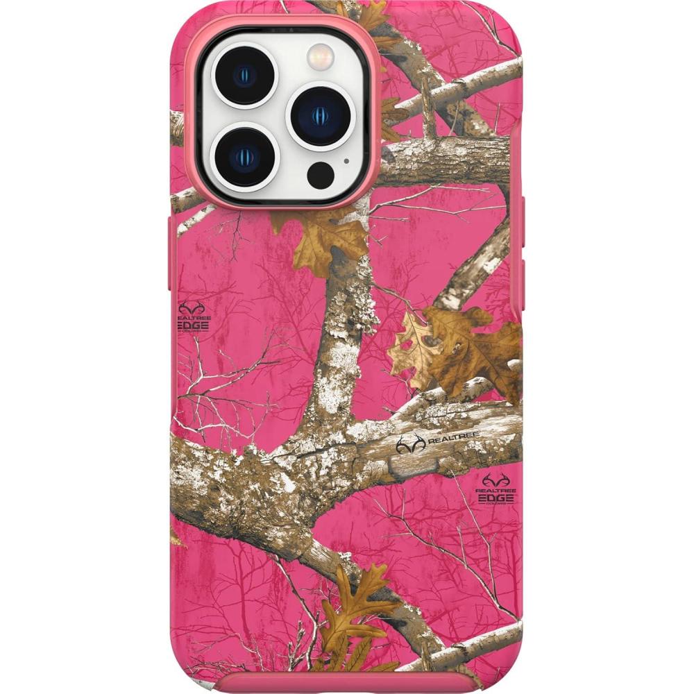 imageOtterBox iPhone 13 Pro Symmetry Series Case  American Flag UltraSleek Snaps to MagSafe Raised Edges Protect Camera ampamp ScreenRealtree Pink2