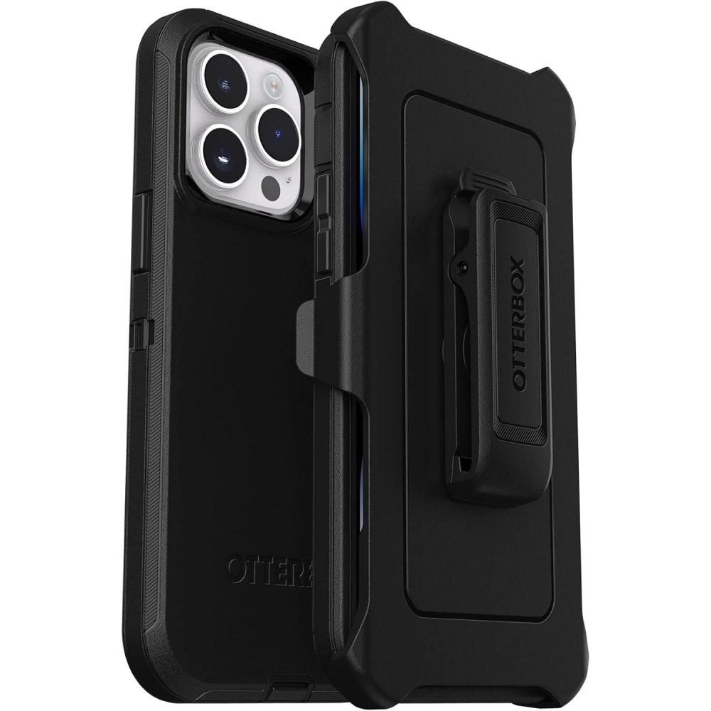 imageOtterBox iPhone 14 Pro Max ONLY Defender Series Case  BLACK  Rugged ampamp Durable with Port Protection Includes Holster Clip Kickstand