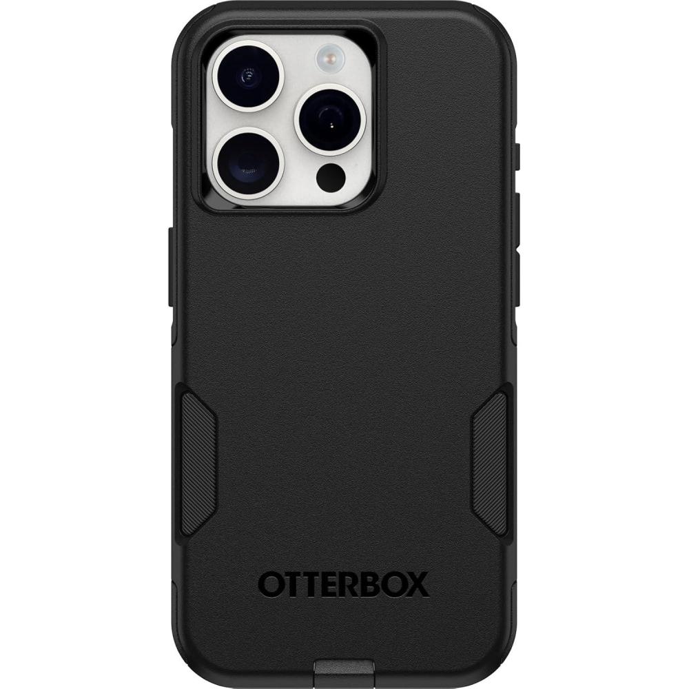 imageOtterBox iPhone 15 Pro Only Commuter Series Case  Black Slim ampamp Tough PocketFriendly with Port Protection