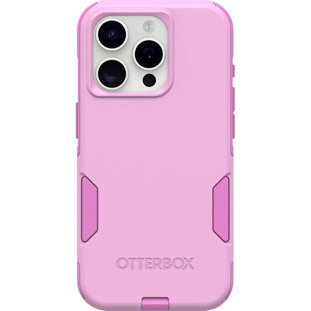 imageOtterBox iPhone 15 Pro Only Commuter Series Case  Run Wildflower Pink Slim ampamp Tough PocketFriendly with Port Protection