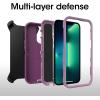 OtterBox iPhone 13 Pro (ONLY) Defender Series Case – Happy Purple, Rugged & Durable, with Port Protection, Includes Holster Clip Kickstand
