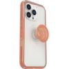 OtterBox iPhone 13 Pro Otter + Pop Symmetry Series Case – Tranquil Waters (Blue), Integrated PopSockets PopGrip, Slim, Pocket-Friendly, Raised Edges Protect Camera & Screen(Melondramtic (Clear/Orange))