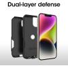 OtterBox iPhone 14 & iPhone 13 Defender Series Case – BLACK , rugged & durable, with port protection, includes holster clip kickstand(Black)