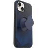 OtterBox iPhone 14 and iPhone 13 OtterGrip Symmetry Series Case – BLUE STORM (Blue), built-in grip, sleek case, snaps to MagSafe, raised edges protect camera & screen