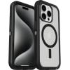 OtterBox iPhone 15 Pro (Only) Defender Series XT Clear Case – DARK SIDE (Black/Clear), screenless, rugged , snaps to MagSafe, lanyard attachment (ships in polybag, ideal for business customers)(Dark Side)