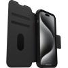 OtterBox iPhone 15 Pro (Only) Strada Folio Series Case – SHADOW (Black), card holder, snaps to MagSafe, genuine leather, pocket-friendly, folio case (ships in polybag, ideal for business customers)