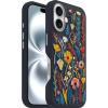 OtterBox iPhone 16 Symmetry Series Cactus Leather Embroidery for MagSafe – Enchanted Garden Blue