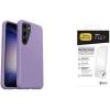 OtterBox Galaxy S23 Symmetry Series Case – Stardust (Clear/Glitter), Ultra-Sleek, Wireless Charging Compatible, Raised Edges Protect Camera & Screen(Purple/Clear)