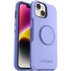 OtterBox iPhone 14 & iPhone 13 Otter + Pop Symmetry Series Clear Case – Clear, Integrated PopSockets PopGrip, Slim, Pocket-Friendly, Raised Edges Protect Camera & Screen(Purple)