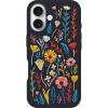 OtterBox iPhone 16 Symmetry Series Cactus Leather Embroidery for MagSafe – Enchanted Garden Blue