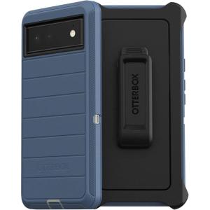 OtterBox Defender Series Rugged Case & Holster for Google Pixel 6 PRO (NOT 6/6a) Non-Retail Packaging – Fort Blue – with Microbial Defense