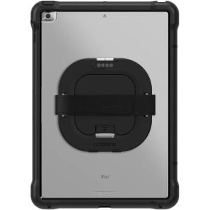 OtterBox Unlimited Series Case with Kickstand & Hand Strap + Screen Protector for iPad 7th, 8th & 9th Gen (10.2″ Display – 2019, 2020 & 2021 Version) – Non-Retail/Ships in Polybag – Clear/Black