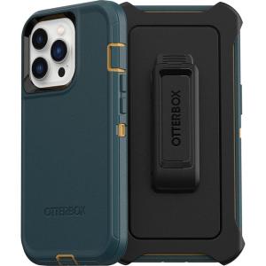 OtterBox iPhone 13 Pro (ONLY) Defender Series Case – Hunter Green, Rugged & Durable, with Port Protection, Includes Holster Clip Kickstand