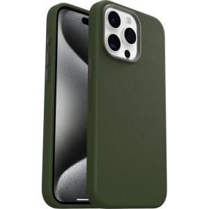 OtterBox iPhone 15 Pro Max Symmetry Series Cactus Leather for MagSafe – Cactus Grove (Green), Snaps to MagSafe, Ultra-Sleek, Raised Edges Protect Camera & Screen