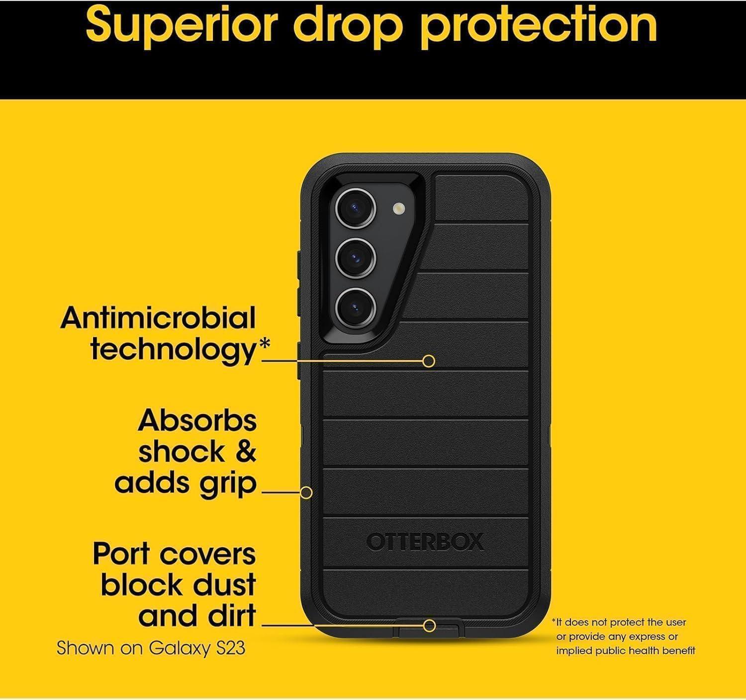 imageOtterBox Samsung Galaxy S25 Only Defender Series Case Black Screenless Rugged ampamp Durable with Port Protection Holster Clip Included Microbial Defense ProtectionBlack