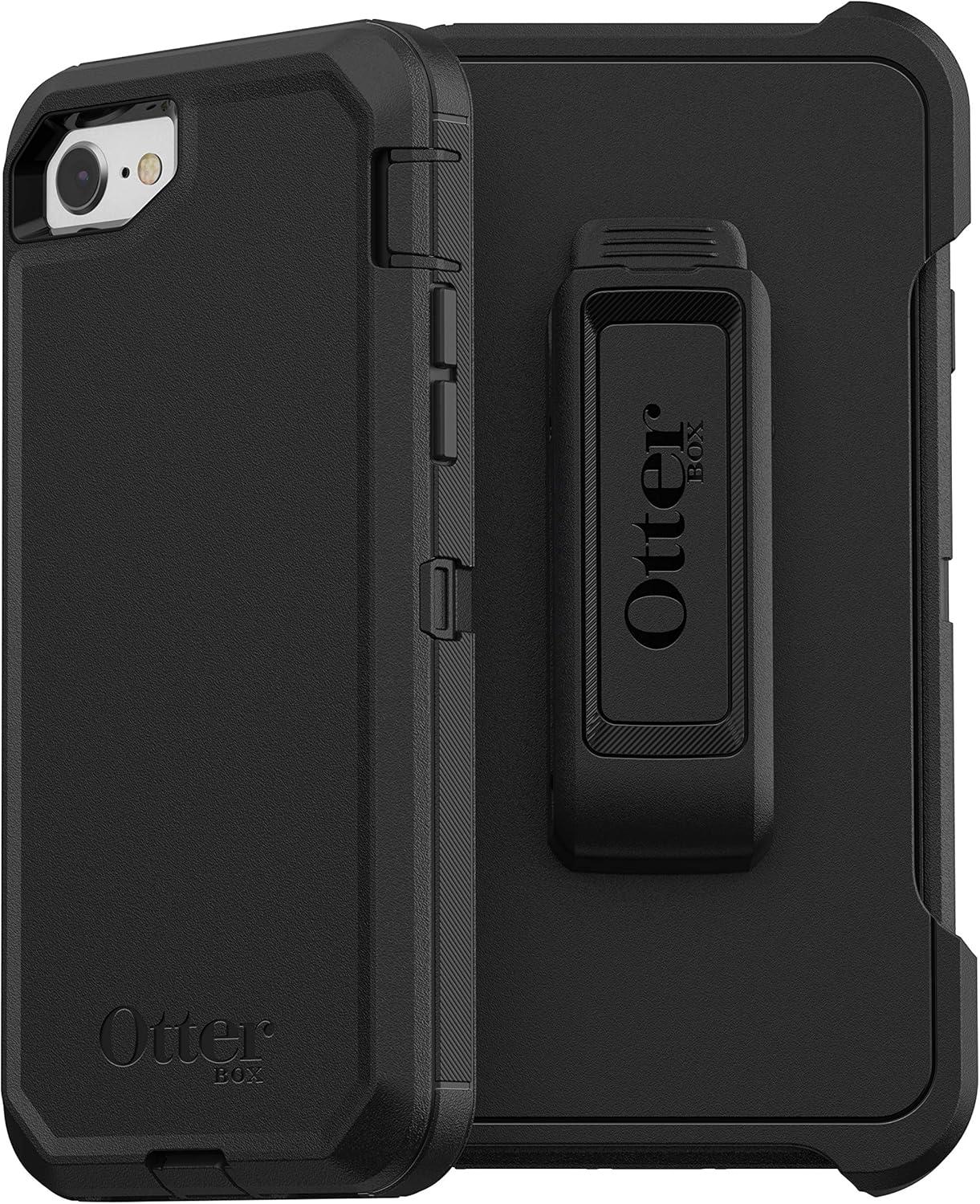 imageOtterBox iPhone SE 3rd ampamp 2nd Gen iPhone 8 ampamp iPhone 7 not Compatible with Plus Sized Models Defender Series Case Black Rugged ampamp Durable with Port Protection Includes Holster Clip Kickstand