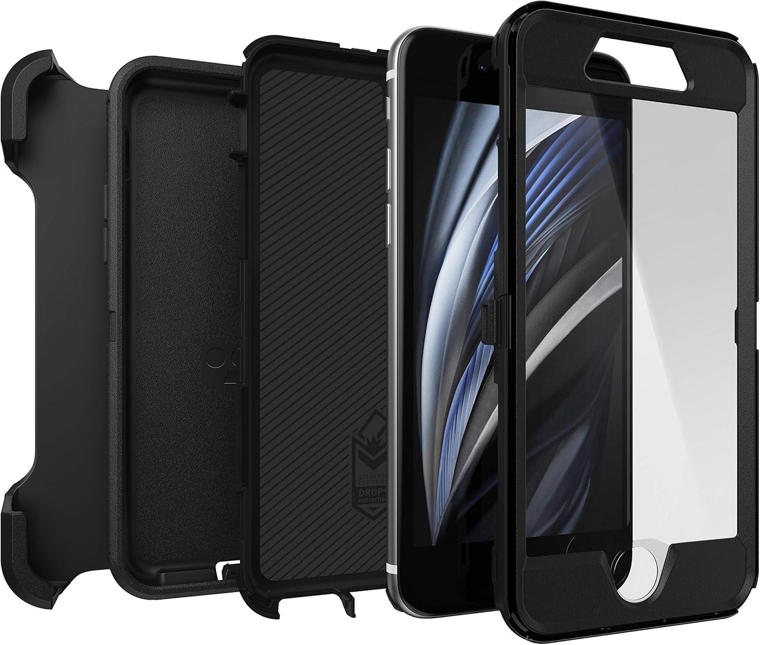 imageOtterBox iPhone SE 3rd ampamp 2nd Gen iPhone 8 ampamp iPhone 7 not Compatible with Plus Sized Models Defender Series Case Black Rugged ampamp Durable with Port Protection Includes Holster Clip Kickstand