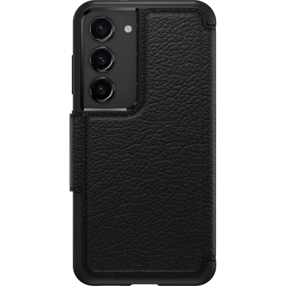 imageOtterBox Galaxy S23 Strada Series Case  Shadow Black Card Holder Genuine Leather PocketFriendly Folio case