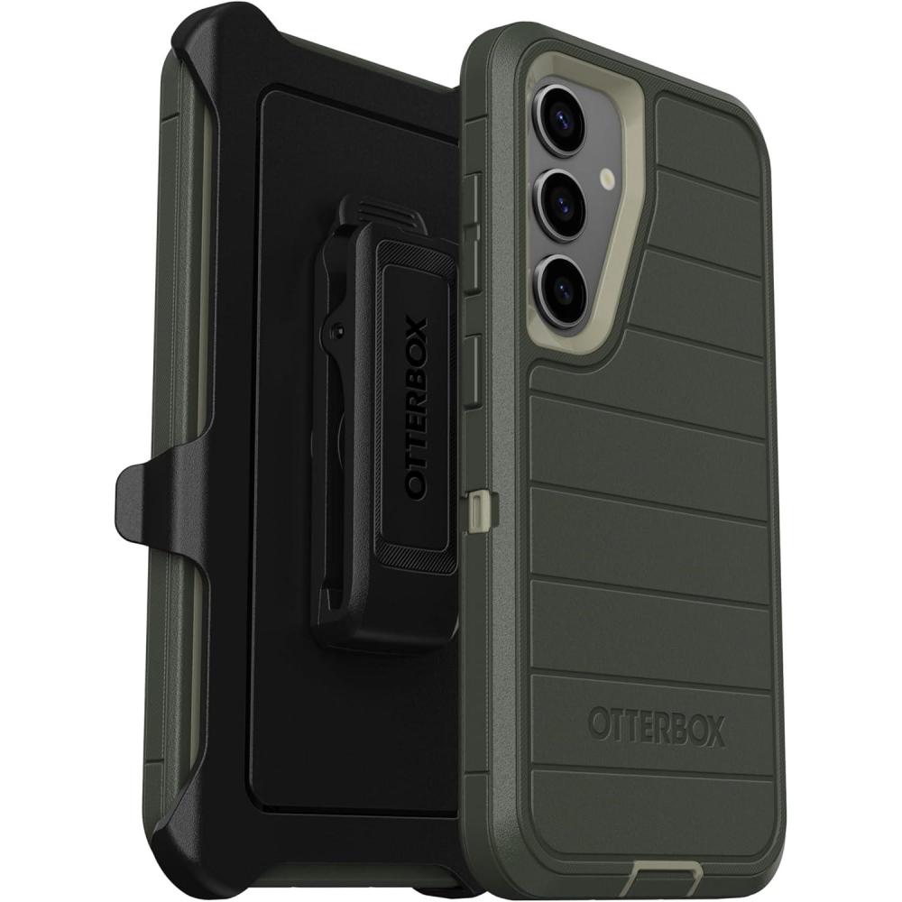 imageOtterBox Samsung Galaxy S25 Only  Defender Series Case  Black  Screenless  Rugged ampamp Durable  with Port Protection  Holster Clip Included  Microbial Defense ProtectionLichen The Trek Green