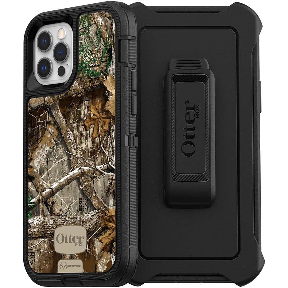 imageOtterBox iPhone 12 ampamp iPhone 12 Pro Defender Series Series Case  Realtree Edge BlackRealtree Edge Graphic Rugged ampamp Durable with Port Protection Includes Holster Clip KickstandRealtree Edge
