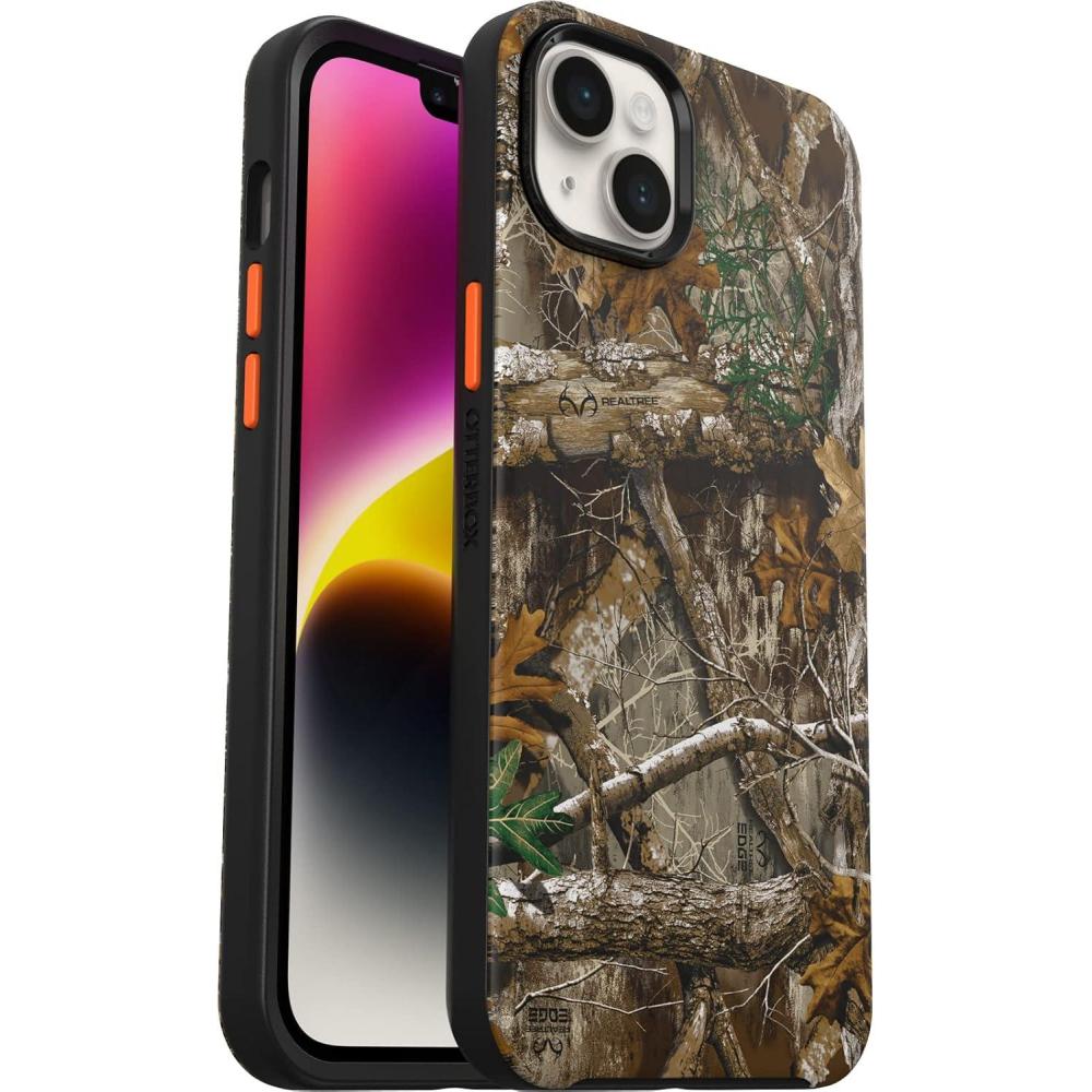 imageOtterBox iPhone 14 Plus Symmetry Series Case  REALTREE BLAZE EDGE Camo ultrasleek snaps to MagSafe raised edges protect camera ampamp screen