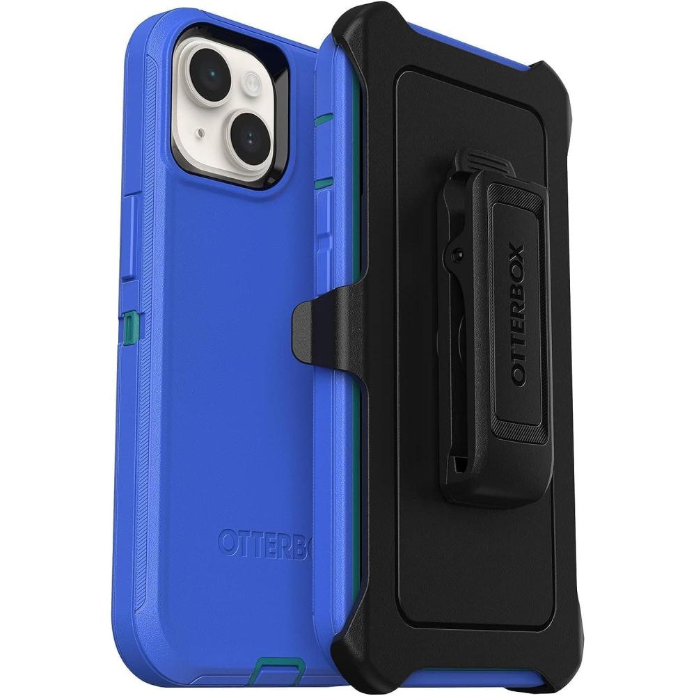 imageOtterBox iPhone 14 ampamp iPhone 13 Only Defender Series Case  Realtree Edge BlackRealtree Graphic  Rugged ampamp Durable  with Port Protection  Includes Holster Clip Kickstand  NonRetail PackagingRain Check Blue