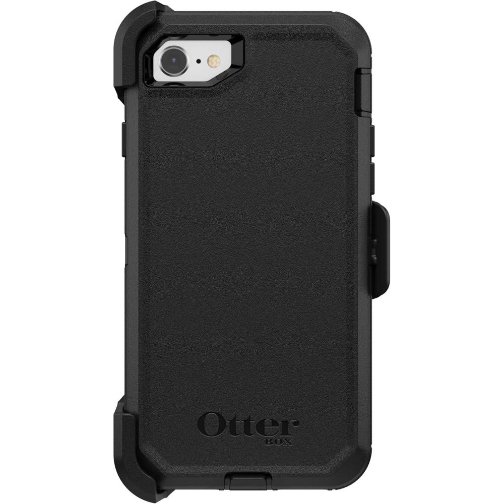 imageOtterBox iPhone SE 3rd ampamp 2nd Gen iPhone 8 ampamp iPhone 7 not Compatible with Plus Sized Models Defender Series Case  Black Rugged ampamp Durable with Port Protection Includes Holster Clip Kickstand