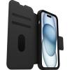 OtterBox iPhone 15 (Only) Strada Folio Series Case – Shadow (Black), Card Holder, Snaps to MagSafe, Genuine Leather, Pocket-Friendly, Folio case (Ships in polybag)
