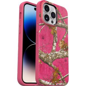 OtterBox Symmetry Series Series+ Graphics Antimicrobial Case with MagSafe for iPhone 14 Pro Max (ONLY) – Realtree Flamingo Pink (Camo)