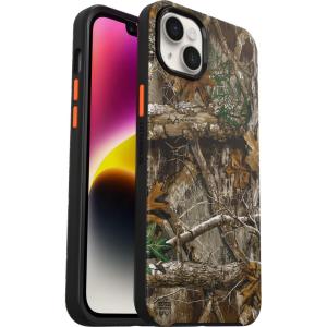 OtterBox iPhone 14 Plus Symmetry Series+ Case – REALTREE BLAZE EDGE (Camo), ultra-sleek, snaps to MagSafe, raised edges protect camera & screen