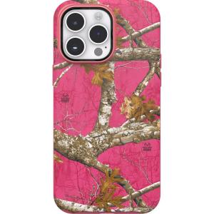 OtterBox iPhone 14 Pro Max (ONLY) Symmetry Series+ Case – Realtree Flamingo Pink (Camo) (GEN 2), Ultra-Sleek, Snaps to MagSafe, Raised Edges Protect Camera & Screen