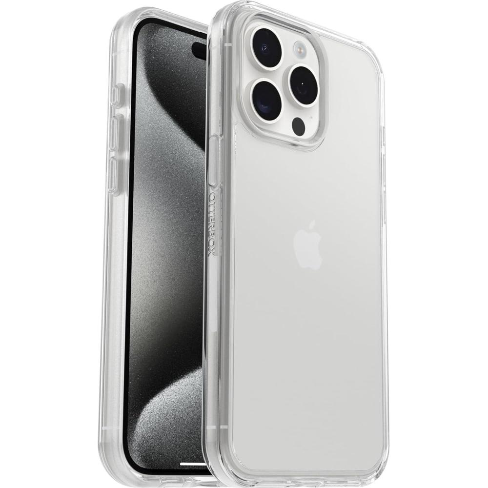 imageOtterBox iPhone 15 Pro MAX Only Symmetry Clear Series Case Clear UltraSleek Wireless Charging Compatible Raised Edges Protect Camera ampamp Screen Ships in polybag Ideal for Business customersClear