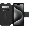 OtterBox iPhone 15 Pro MAX (Only) Strada Folio Series Case – Shadow (Black), Card Holder, Snaps to MagSafe, Genuine Leather, Pocket-Friendly, Folio case