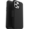 OtterBox iPhone 15 Pro MAX (Only) Strada Folio Series Case – Shadow (Black), Card Holder, Snaps to MagSafe, Genuine Leather, Pocket-Friendly, Folio case