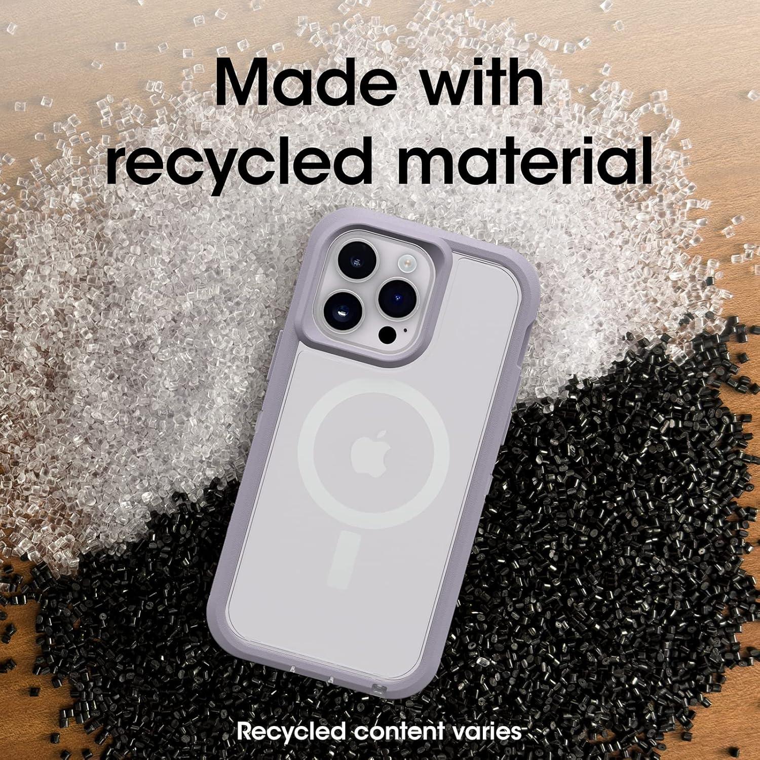 imageOtterBox iPhone 14 Pro ONLY Defender Series XT Case Black Crystal screenless Rugged Snaps to MagSafe Lanyard AttachmentLavenderClear