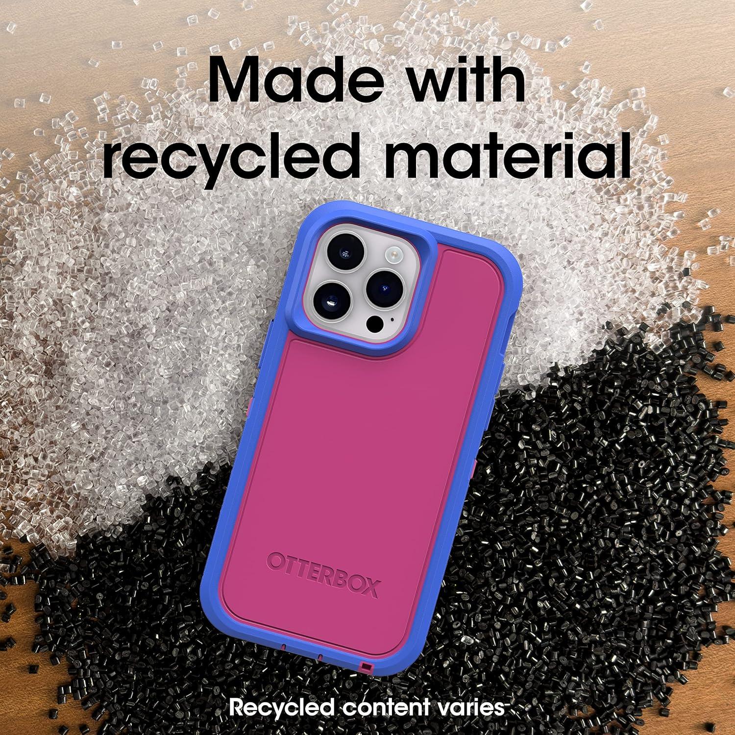 imageOtterBox iPhone 14 Pro ONLY Defender Series XT Case Black Crystal screenless Rugged Snaps to MagSafe Lanyard AttachmentPink