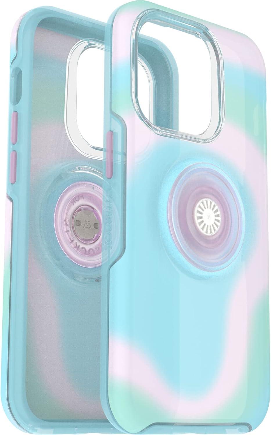 imageOtterBox iPhone 14 Pro ONLY Otter Pop Symmetry Series Clear Case Stardust POP ClearGlitter Integrated PopSockets PopGrip Slim PocketFriendly Raised Edges Protect Camera ampamp ScreenGlowing Aura