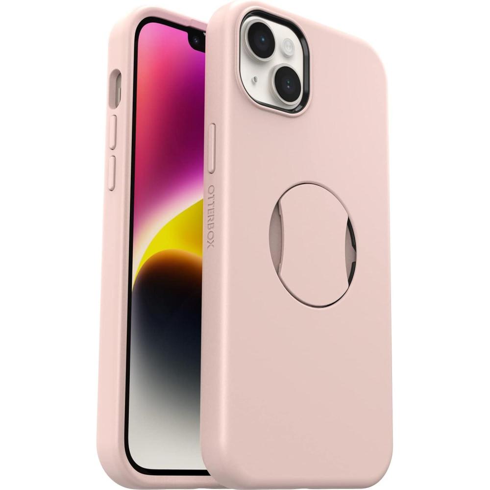 imageOtterBox iPhone 14 Plus Only OtterGrip Symmetry Series Case MADE ME BLUSH Pink builtin grip sleek case snaps to MagSafe raised edges protect camera ampamp screenPink