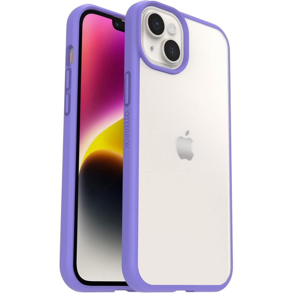imageOtterBox iPhone 14 Plus Prefix Series Case  Stardust ClearGlitter UltraThin PocketFriendly Raised Edges Protect Camera ampamp Screen Wireless Charging CompatiblePuple