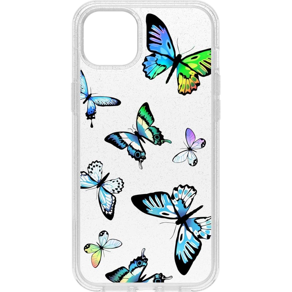 imageOtterBox iPhone 14 Plus Symmetry Series Case  STARDUST ClearGlitter UltraSleek Wireless Charging Compatible Raised Edges Protect Camera ampamp ScreenY2K Butterfly