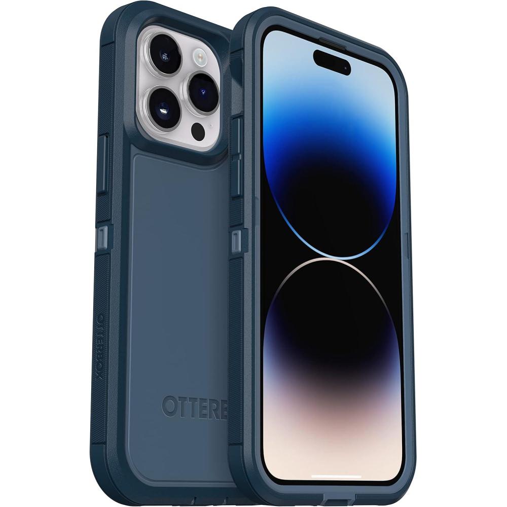 imageOtterBox iPhone 14 Pro ONLY Defender Series XT Case Black Crystal screenless Rugged Snaps to MagSafe Lanyard AttachmentBlue