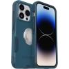 OtterBox Bundle Commuter Series Case for iPhone 14 PRO MAX – (Don’t BE Blue) + PopSockets PopGrip – (Oil Agate)(Clear)
