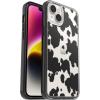 OtterBox iPhone 14 Plus Symmetry Series Case – STARDUST (Clear/Glitter), Ultra-Sleek, Wireless Charging Compatible, Raised Edges Protect Camera & Screen(Cow Print)
