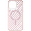 OtterBox iPhone 14 Pro Max Symmetry Series Clear Case – Checkmate (Pink), Snaps to MagSafe, Ultra-Sleek, Raised Edges Protect Camera & Screen