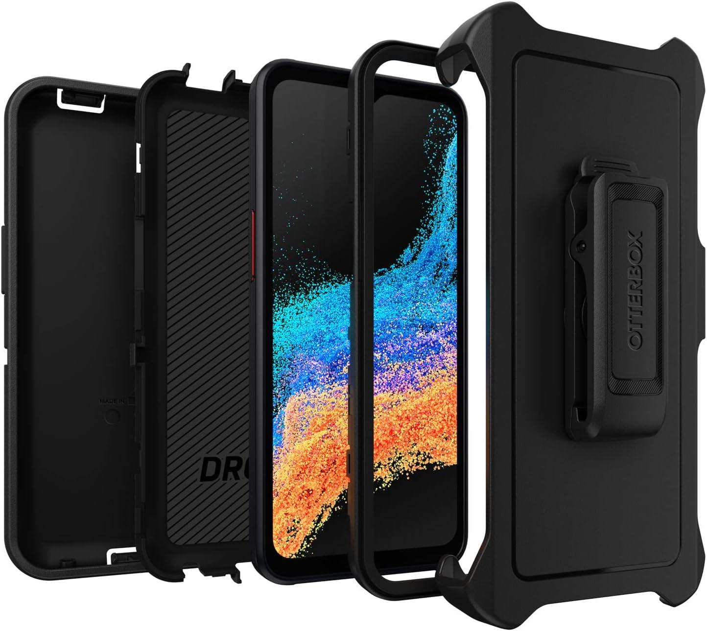 imageOtterBox Samsung XCover6 Pro Defender Series Case  Black Rugged ampamp Durable with Port Protection Includes Holster Clip Kickstand