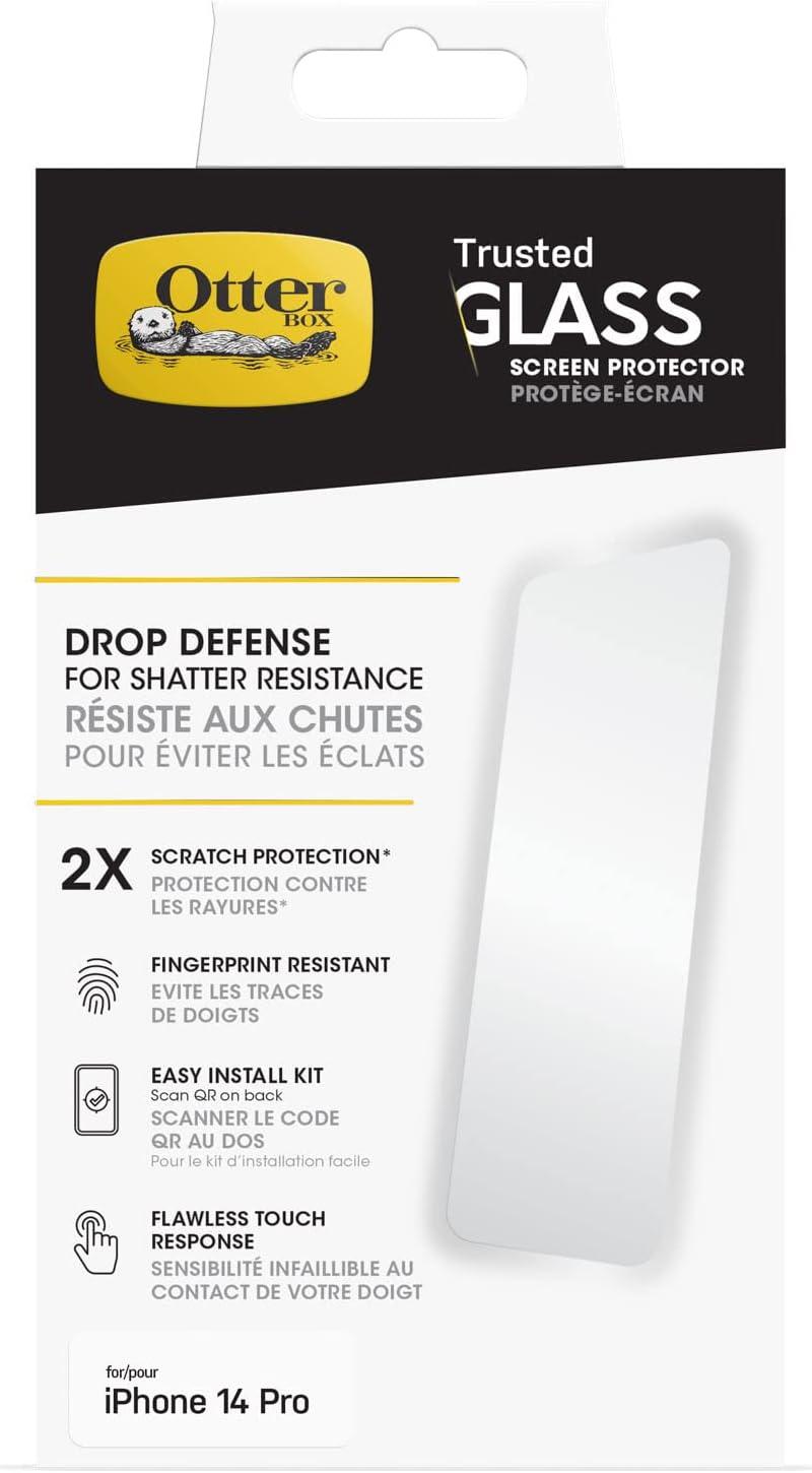 imageOtterBox AMPLIFY GLASS ANTIMICROBIAL BLUE LIGHT Screen Protector for iPhone 14 Pro ONLY Flawless Touch Response Fingerprint Resistant Precision Fit Vibrant ClarityClear