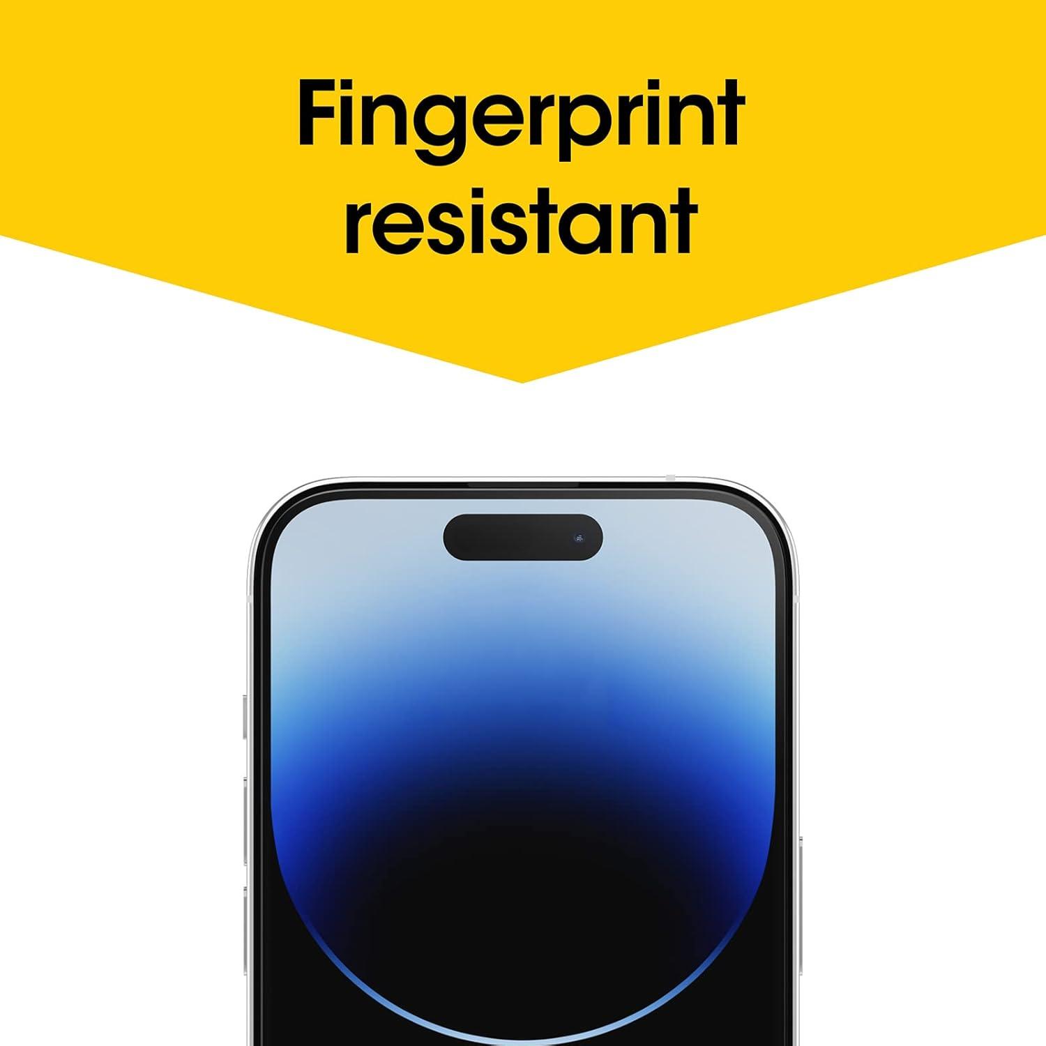 imageOtterBox AMPLIFY GLASS ANTIMICROBIAL BLUE LIGHT Screen Protector for iPhone 14 Pro ONLY Flawless Touch Response Fingerprint Resistant Precision Fit Vibrant ClarityClear